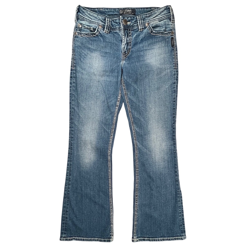 Silver‎ Jeans Suki Surplus Bootcut Jeans Women 30 Blue Thick Stitch Flap Pocket
